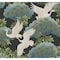 York Wallcoverings Sprig and Heron Black Wallpaper Sample AF6593SAM - alternate 1