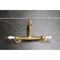 Kingston Brass Two-Handle Wall Mount Bridge Kitchen Faucet, Brushed Brass KS3257PL - alternate 3