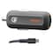 Ventev QC3.0 24W Dashport rq1300 mini Car Charger and USB A to Micro USB Cable 3.3ft, Gray RQ1300VPAVNV - alternate 1
