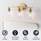 Jonathan Y Jayne 23" 3-Light Iron/Glass Cottage Rustic LED Vanity Light, Brass Gold JYL7547B - alternate 9