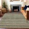 Homeroots 9' X 12' Taupe And Brown Striped Washable Indoor Outdoor Area Rug 615378 - alternate 6