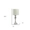 Homeroots 25" Silver Metal Table Lamp With Off White Drum Shade 524253 - alternate 4