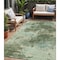 Homeroots 5' X 8' Artichoke Green And Pale Aqua Abstract Washable Indoor Outdoor Area Rug 630634 - alternate 1