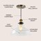 Jonathan Y Litchfield 11" Farmhouse Metal/Glass LED Pendant, Brass Gold JYL3522A - alternate 12