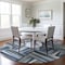 Homeroots 8' Denim Blue Gray And Ivory Round Geometric Washable Indoor Outdoor Area Rug 598252 - alternate 5