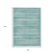 Homeroots 5' X 8' Aqua And Ivory Striped Washable Indoor Outdoor Area Rug 631474 - alternate 8