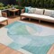 Homeroots 10' X 14' Pale Aqua And Beige Abstract Washable Indoor Outdoor Area Rug 630458 - alternate 1