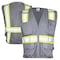 Dome75 Hi-Vis Safety Vest SM/MD Class Non-ANSI/Enhanced Visibility , Zipper 6 Pockets, 2 Mic Tab DV2183 - alternate 1