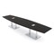 Skutchi Designs Boat Conference Table With Power Unit, 48 in W, 168 in L, Black HAR-BOT-48x168-DOU-U999ST19-ESIL - alternate 1