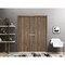 Sartodoors Solid French Double Doors, Planum 0017 Walnut and Aluminum Strips, Wood Solid Panel Frame Trims, Cl PLANUM0017DD-WLN-8496 - alternate 1