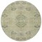 Homeroots 8' Artichoke Green Brown And Beige Round Floral Washable Indoor Outdoor Area Rug 605445 - alternate 6