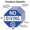 Signmission No Diving, 10 inch X 10 inch, Aluminum Metal Signs, 5PK OC-A-5Pack-10-130 - alternate 4