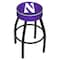 Holland Bar Stool Co 25" 4" Northwestern Cushion Seat, Blk Wrinkle Base Swivel Bar Stool L8B125Nthwst - alternate 1