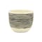 Homeroots Black And White Ceramic 39 Ounce Striped Round Distressed Pot Planter 487440 - alternate 5