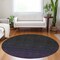 Homeroots 8' Eggplant Purple And Charcoal Round Abstract Washable Indoor Outdoor Area Rug 588938 - alternate 8