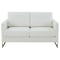 Leisuremod Lincoln Upholstered Leather Loveseat with Gold Frame, White LA55W-L - alternate 5