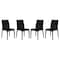 Leisuremod Weave Mace Indoor/Outdoor Dining Side Chair, Black, 4PK MC19BL4 - alternate 1