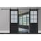 Sartodoors Sturdy Double Barn Door with Frosted Glass 60x84 (2* 30x84) Solid Core Modern Interior VEREGIO7339DB-ANT-6084 - alternate 1