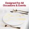 Smarty Had A Party 7.5" White w/Gold Marble Stroke Round Disposable Plastic Appetizer/Salad Plates (120 Plates), 120PK 907WH-CASE - alternate 10