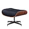 Homeroots 28" Black and Rosewood Tufted Genuine Leather Lounge Chair With Ottoman 636337 - alternate 7