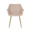 Leisuremod Markley Modern Leather Dining Arm Chair With Gold Legs in Taupe, 4PK ECG26TP4 - alternate 9