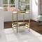 Homeroots 22" Brass And Clear Glass And Steel Round End Table With Shelf 543812 - alternate 8