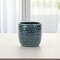 Homeroots Teal Blue Ceramic 17 Ounce Dotted Round Distressed Pot Planter 487458 - alternate 4