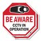 Signmission Be Aware CCTV In Operation, 10 inch X 10 inch, Aluminum Metal Signs, 2PK OC-A-2PACK-10-32 - alternate 1