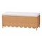 Bali & Pari Teresa Bohemian Light Honey Scalloped Rattan Ottoman Bench 256-14080-ZORO - alternate 1