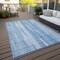 Homeroots 5' X 8' Sky Blue And Denim Blue Botanical Leaves Washable Indoor Outdoor Area Rug 581985 - alternate 8