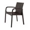 Homeroots Set of Four 24" Brown Faux Rattan Heavy Duty Plastic Outdoor Stacking Arm Chairs 565192 - alternate 7