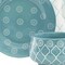 Homeroots Turquoise Sixteen Piece Round Trellis Ceramic Service For Four Dinnerware Set 534543 - alternate 9