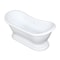 Kingston Brass 60" Acrylic Oval Double Slipper Pedestal Tub, No Faucet Drillings, Glossy White VTPDS602827 - alternate 4