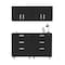 Homeroots 28" Black Wall mounted Accent Cabinet With Four Shelves And Six Drawers 546371 - alternate 1