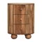 Homeroots 23" Brown Solid Wood Round Three Drawer Nightstand 651517 - alternate 1