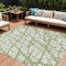 Homeroots 10' X 14' Green And Ivory Abstract Washable Indoor Outdoor Area Rug 614346 - alternate 1