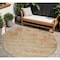 Homeroots 8' Copper And Terra Cotta Round Abstract Washable Indoor Outdoor Area Rug 605580 - alternate 1