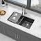 Wrightmaster 33 in. Undermount 50/50 Double Bowl Granite Composite Kitchen Sink with Accessories ZOR-P197759 - alternate 6