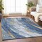 Homeroots 5' X 8' Blue Gold And Ivory Abstract Washable Indoor Outdoor Area Rug 617426 - alternate 8