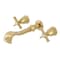 Kingston Brass Two-Handle Wall Mount Tub Faucet, Polished Brass KS5022ZX - alternate 1