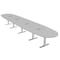 Skutchi Designs 18 Person Conference Table With Power Unit | 18' Boval Table | Harmony Series HAR-BOVL-48X216-T-U779-ESIL - alternate 1