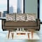 Homeroots 90" Brown Chenille Convertible Futon Sleeper Sofa And Toss Pillows With Storage 607211 - alternate 7