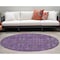 Homeroots 8' Round Purple and Green Round Floral Washable Non Skid Indoor Outdoor Area Rug 564361 - alternate 1