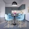 Leisuremod Bristol 5-Piece Modern Dining Set: Round MDF Table & 4 Eiffel Plastic Chairs with Chrome Legs, 5PK BTBL-35BL-CR19TBUG4 - alternate 9