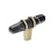 Amerock Carrione 2-1/2 in 64 mm Length Marble Black/Golden Champagne Cabinet Knob BP36647MBKBBZ - alternate 1