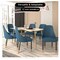 Leisuremod Allure Modern Dining Chair In Yale Blue Fabric and Oak Wood Legs AC49BU - alternate 7