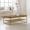 Homeroots 46" Brown And Brass Concrete And Brass Coffee Table With Shelf 520593 - alternate 9