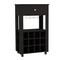 Homeroots Black Rolling Bar Cart With Wine Storage 479967 - alternate 1
