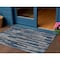 Homeroots 3' X 5' Navy Blue And Denim Blue Striped Washable Indoor Outdoor Area Rug 608952 - alternate 1