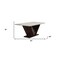 Homeroots 64" White And Dark Brown Marble And Solid Manufactured Wood Pedestal Base Dining Table 286018 - alternate 3